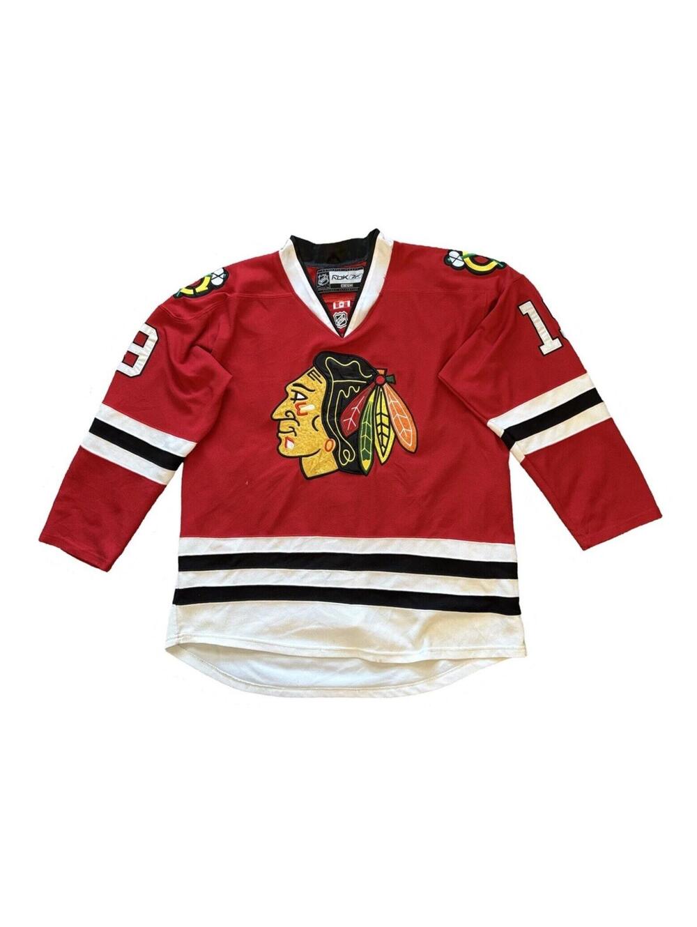 Reebok CCM Chicago Blackhawks Jonathan Toews #19 Red Hockey Jersey Men’s Size 50